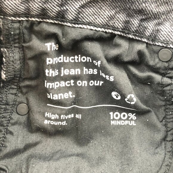 PacSun Womens Jeans Sz 26 Ultra High Rise Slim Skinny Leg Black Denim Distressed - Picture 14 of 16